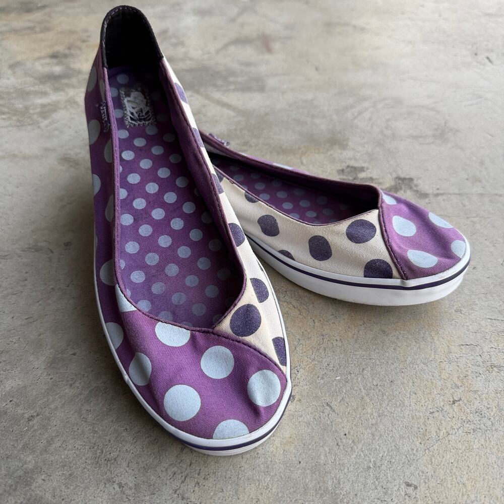 Vintage Y2K Vans Caliente Polka Dot Slip On Ballet Flats US 9 Rare
